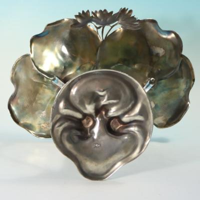 Art Nouveau WMF Fairy With Dove Lily Visiting Card Tray