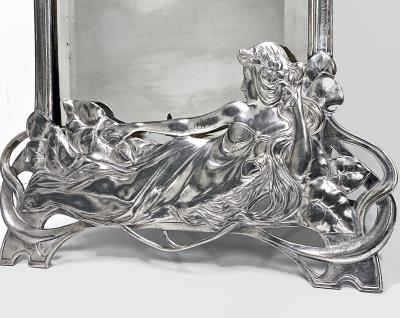Art Nouveau WMF Maiden Table Mirror circa 1906 Germany
