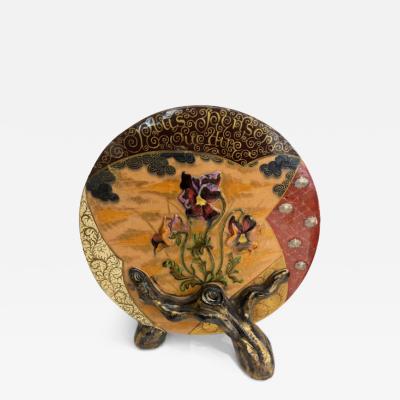Art Nouveau glazed earthenware vase by E Galle