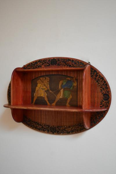 Art Nouveau mural bookcase 1900s 