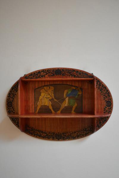 Art Nouveau mural bookcase 1900s 