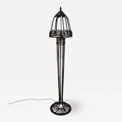 Art Nouveau wrought iron floor lamp 1920