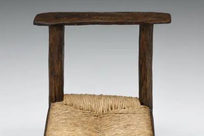 Art Populaire Folk Art Stool from the Auvergne Mid Century Rustic 1800s