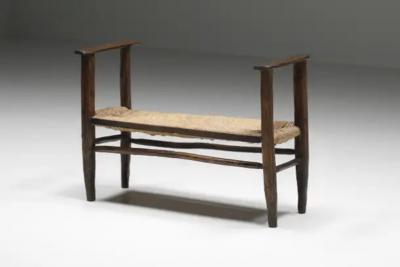 Art Populaire Folk Art Stool from the Auvergne Mid Century Rustic 1800s