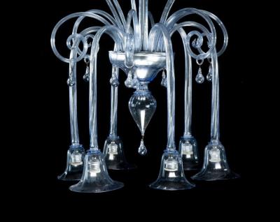 Art deco blown glass chandelier by Rioda 