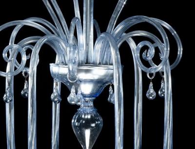 Art deco blown glass chandelier by Rioda 