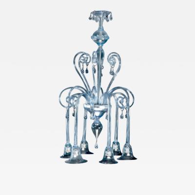 Art deco blown glass chandelier by Rioda 