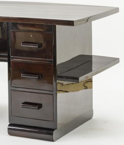 Art deco curved 6 drawer desk