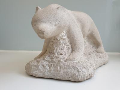 Art deco stone polar bear 