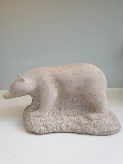 Art deco stone polar bear 