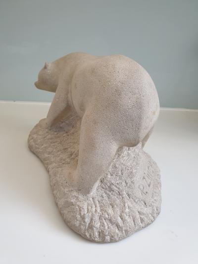 Art deco stone polar bear 