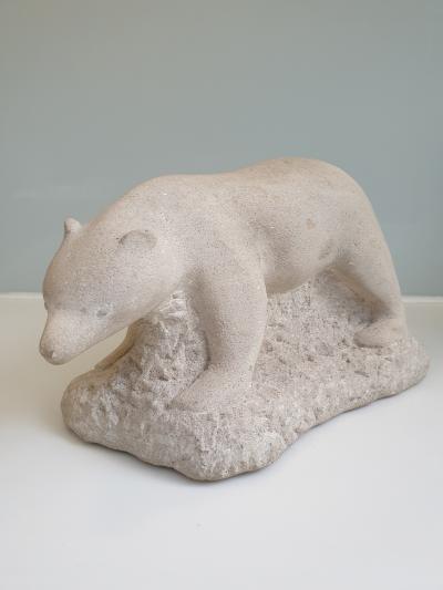 Art deco stone polar bear 