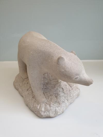 Art deco stone polar bear 