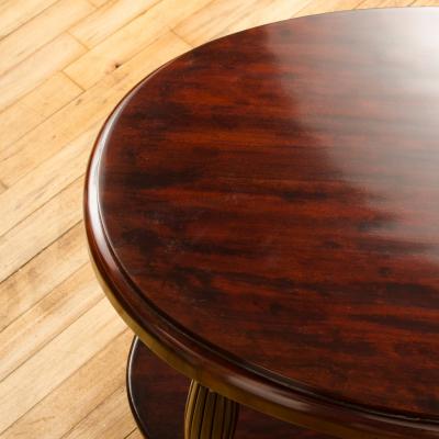 Art deco table with fluted Mahogany legs