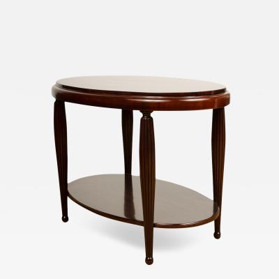 Art deco table with fluted Mahogany legs