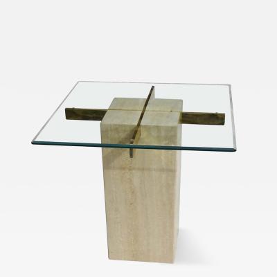Artedi Artedi side table in Travertine and brass
