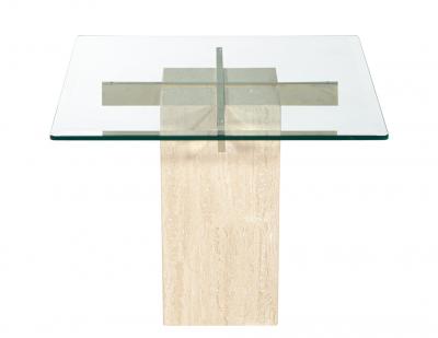 Artedi Vintage Mid Century Modern Italian Travertine Accent Table