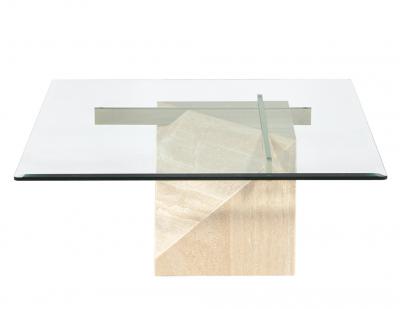 Artedi Vintage Mid Century Modern Italian Travertine Cocktail Table