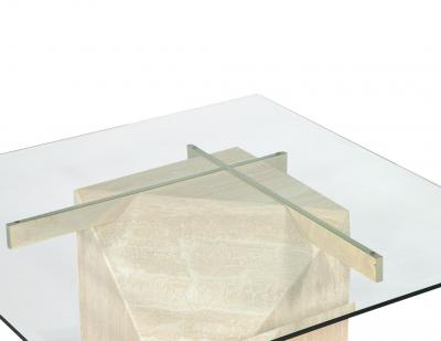 Artedi Vintage Mid Century Modern Italian Travertine Cocktail Table