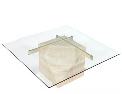 Artedi Vintage Mid Century Modern Italian Travertine Cocktail Table