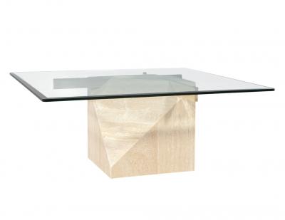 Artedi Vintage Mid Century Modern Italian Travertine Cocktail Table