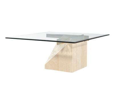 Artedi Vintage Mid Century Modern Italian Travertine Cocktail Table