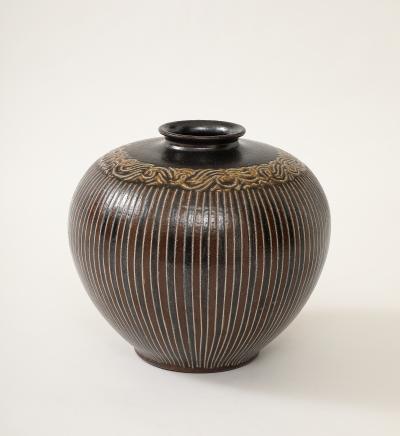 Arthur Andersson Large Arthur Andersson Floor Vase Wall kra Sweden c 1950s signed