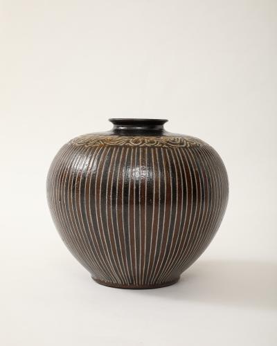 Arthur Andersson Large Arthur Andersson Floor Vase Wall kra Sweden c 1950s signed