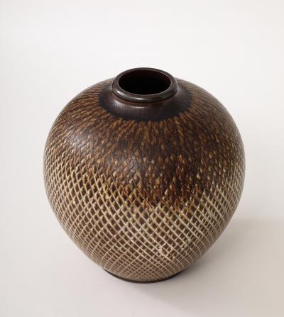 Arthur Andersson Large Arthur Andersson Stoneware Floor Vase by Wall kra Sweden 1950 signed