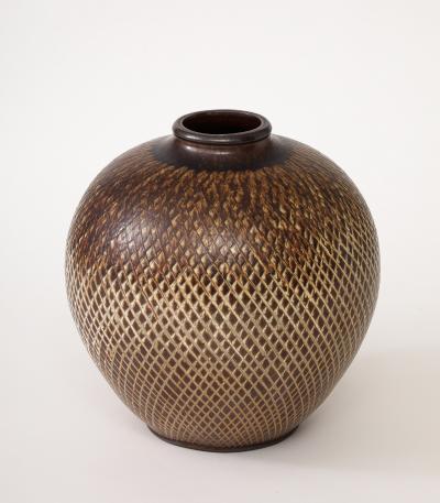 Arthur Andersson Large Arthur Andersson Stoneware Floor Vase by Wall kra Sweden 1950 signed