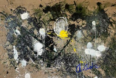 Arthur Ashe Tennis Racket Ball Splatter