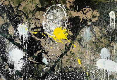Arthur Ashe Tennis Racket Ball Splatter