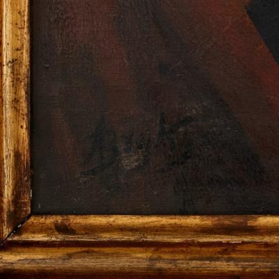 Arthur Bryks Polish oil painting of Jewish men studying by Arthur Bryks