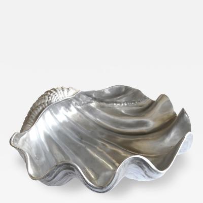 Arthur Court A Large and Finely Detailed Aluminum Clam Shell by Arthur Court