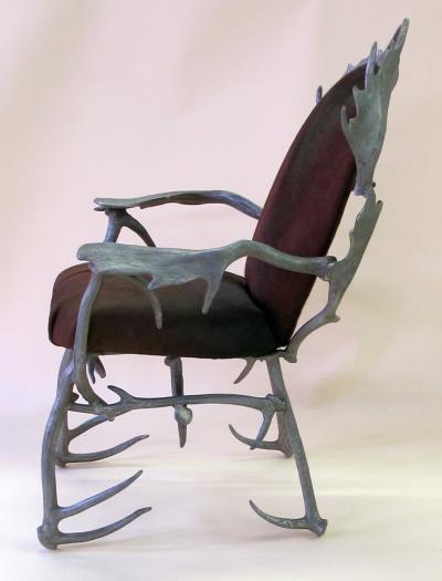 Arthur Court A Pair of American Aluminum Antler Arm Chairs by Arthur Court