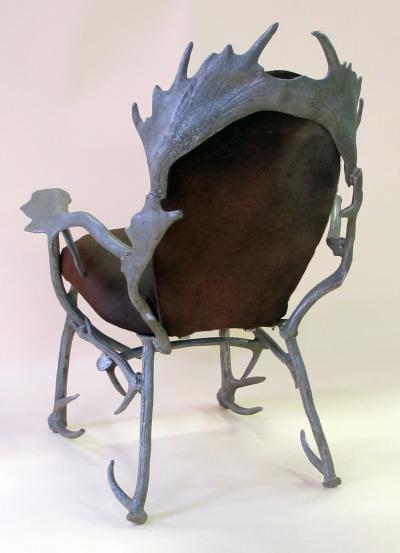 Arthur Court A Pair of American Aluminum Antler Arm Chairs by Arthur Court