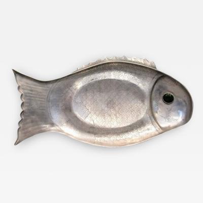 Arthur Court Arthur Court Aluminum Gem Stone Eye Fish Platter