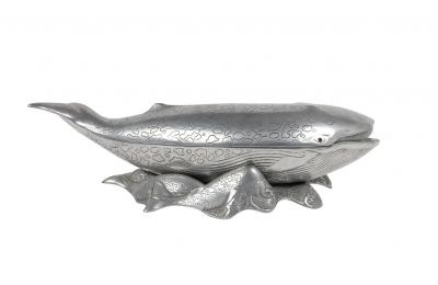Arthur Court Arthur Court Pewter Whale shaped Covered Tureen Ice Bucket on Stand