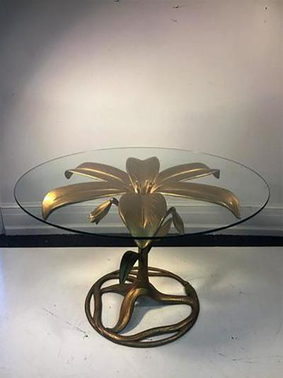 Arthur Court Great Arthur Court Gilded Tiger Lily Dining Table with Four Chairs