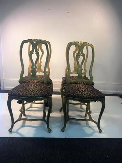 Arthur Court Great Arthur Court Gilded Tiger Lily Dining Table with Four Chairs