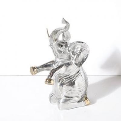 Arthur Court Mid Century Aluminum Brass Sculptural Elephant Wine Cooler Signed Arthur Court