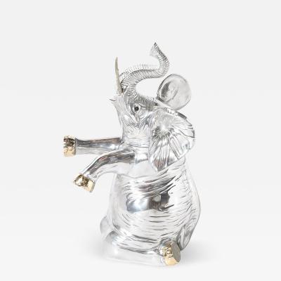 Arthur Court Mid Century Aluminum Brass Sculptural Elephant Wine Cooler Signed Arthur Court