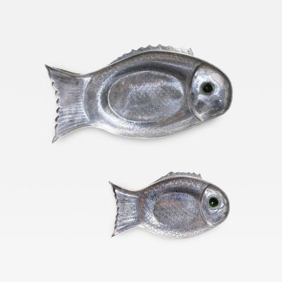 Arthur Court Pair Arthur Court Polished Aluminum Fish Tray Serving Platter 1975