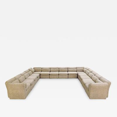 Arthur Elrod Sectional Sofa in Herringbone Fabric