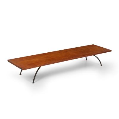 Arthur Espenet Carpenter Arthur Espenet Carpenter Wrought Iron Coffee Table in Narra Wood 1960