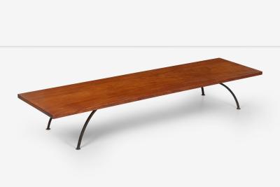Arthur Espenet Carpenter Arthur Espenet Carpenter Wrought Iron Coffee Table in Narra Wood 1960