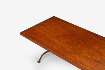 Arthur Espenet Carpenter Arthur Espenet Carpenter Wrought Iron Coffee Table in Narra Wood 1960