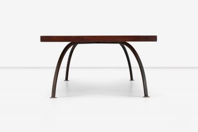 Arthur Espenet Carpenter Arthur Espenet Carpenter Wrought Iron Coffee Table in Narra Wood 1960
