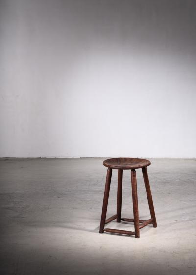 Arthur Espenet Carpenter Arthur Espenet Walnut Studio Craft Stool American 1961
