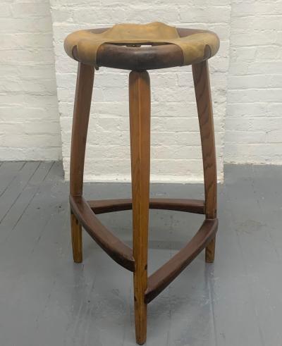 Arthur Espenet Carpenter Signed Arthur Espenet Carpenter Rawhide Stool